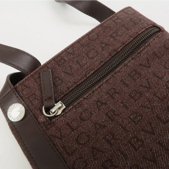 💎✨Beautiful✨💎Authentic BVLGARI Logo Mania Canvas Leather Crossbody Bag - Picture 5 of 15